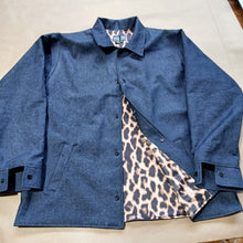 Load image into Gallery viewer, Raw Denim Yard Coat - LEOPARD liner