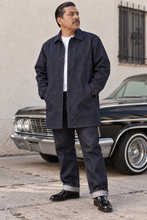 Load image into Gallery viewer, Raw Denim Yard Coat - WARM FLEECE liner regular collar