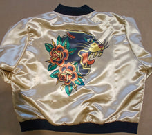 Load image into Gallery viewer, Panther Tattoo girls satin bomber