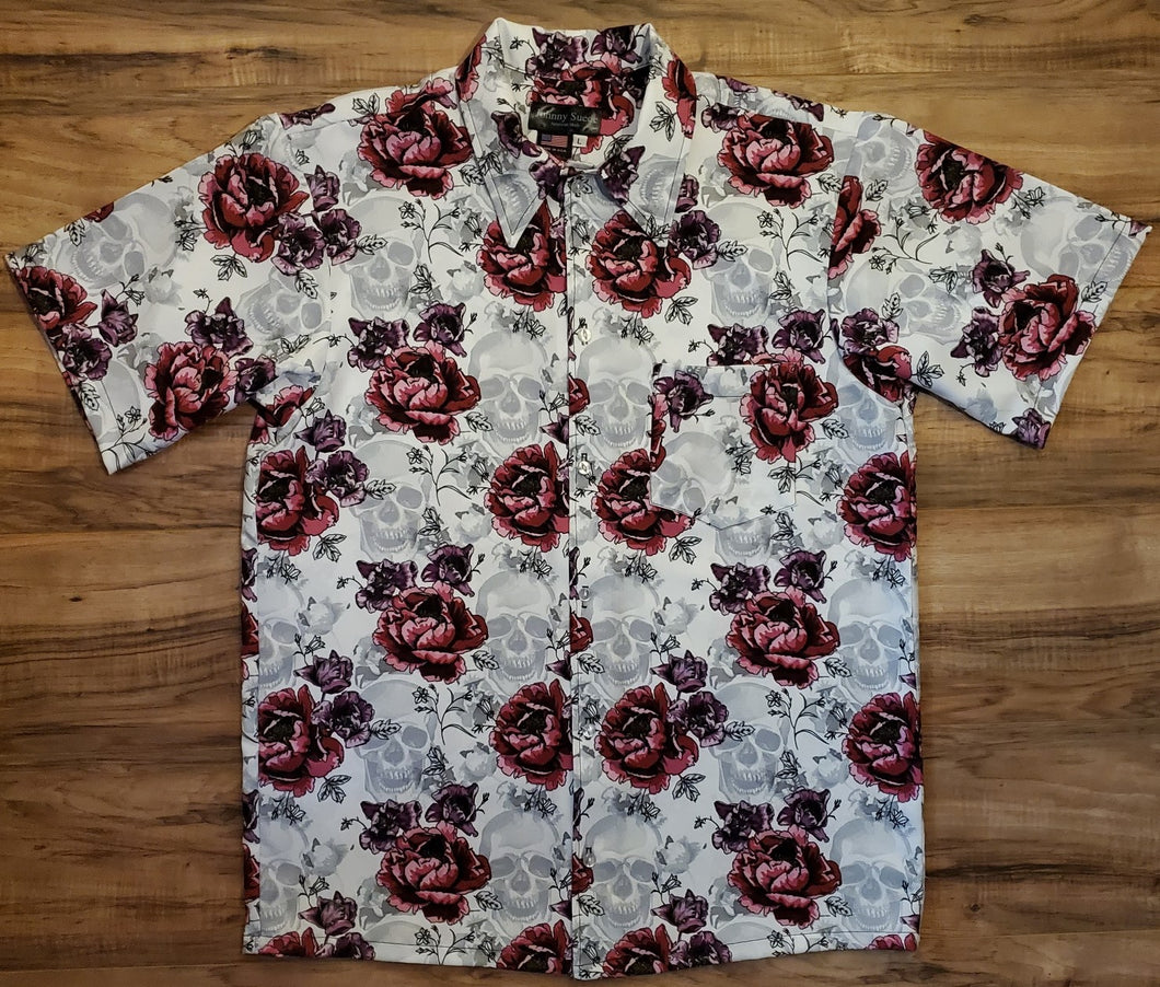 rose skull camp shirt