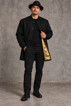 Load image into Gallery viewer, Black and gold clicker rib collar cuff
