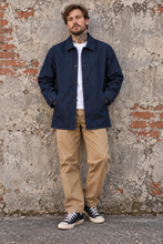 Load image into Gallery viewer, Raw Denim Yard Coat - WARM FLEECE liner regular collar
