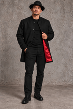 Load image into Gallery viewer, Black red clicker rib collar cuff
