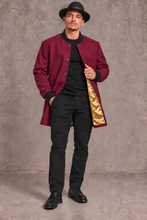 Load image into Gallery viewer, Burgundy  gold clicker rib collar cuff
