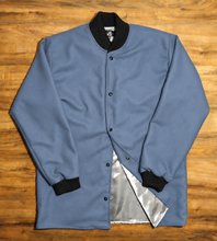 Load image into Gallery viewer, clicker postman blue and silver rib collar cuff
