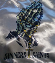 Load image into Gallery viewer, Sinners and saints  girls satin bomber
