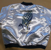 Load image into Gallery viewer, Sinners and saints  girls satin bomber
