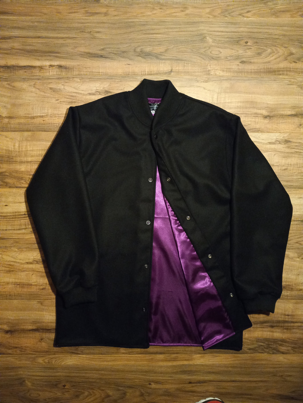 clicker coat black and purple