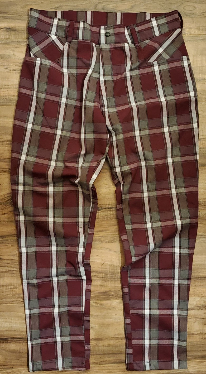 maroon plaid pants